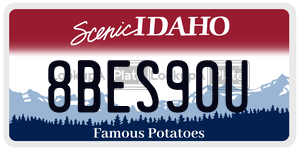 8BES90U  license plate in ID