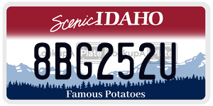 8BG252U  license plate in ID