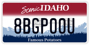 8BGP00U  license plate in ID