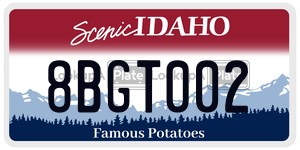 8BGT002  license plate in ID