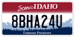8BHA24U  license plate in ID