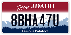 8BHA47U  license plate in ID