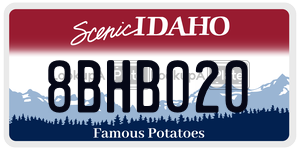 8BHB020  license plate in ID