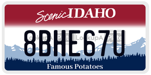 8BHE67U  license plate in ID
