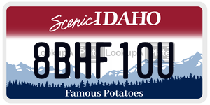 8BHF10U  license plate in ID
