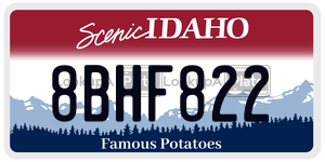 8BHF822  license plate in ID