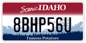 8BHP56U  license plate in ID