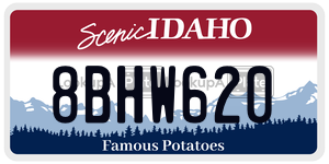 8BHW620  license plate in ID