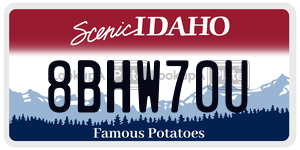 8BHW70U  license plate in ID