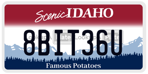 8BIT36U  license plate in ID
