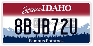 8BJB72U license plate in Idaho