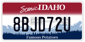 8BJD72U license plate in Idaho