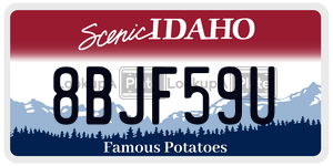 8BJF59U  license plate in ID