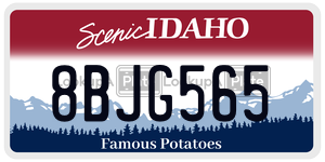 8BJG565  license plate in ID