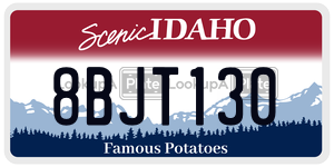 8BJT130  license plate in ID