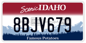 8BJV679  license plate in ID