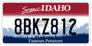 8BKZ812  license plate in ID
