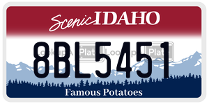 8BL5451  license plate in ID