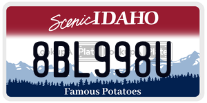 8BL998U license plate in Idaho