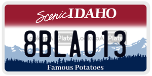 8BLA013  license plate in ID
