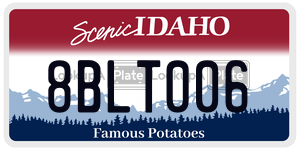 8BLT006  license plate in ID