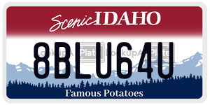 8BLU64U license plate in Idaho