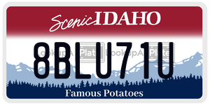 8BLU71U  license plate in ID