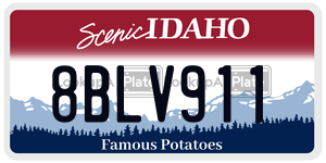 8BLV911  license plate in ID