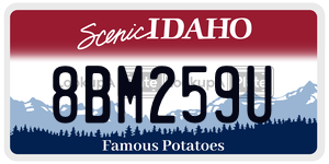 8BM259U license plate in Idaho