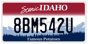 8BM542U  license plate in ID