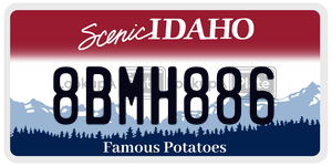 8BMH886  license plate in ID