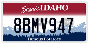 8BMV947  license plate in ID