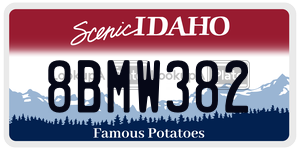 8BMW382 license plate in Idaho