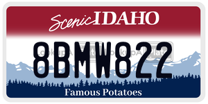 8BMW822  license plate in ID