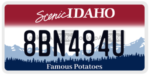 8BN484U  license plate in ID
