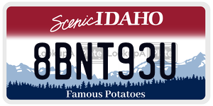 8BNT93U  license plate in ID
