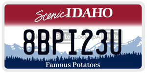 8BPI23U  license plate in ID