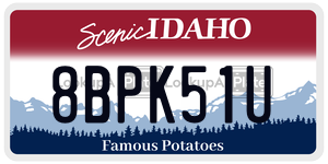8BPK51U license plate in Idaho