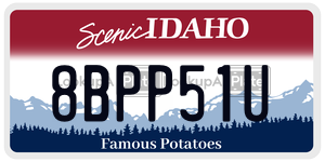 8BPP51U  license plate in ID