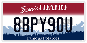 8BPY90U  license plate in ID