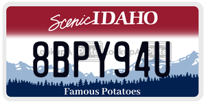 8BPY94U  license plate in ID
