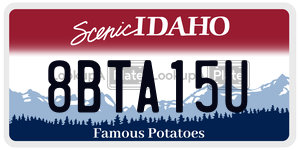 8BTA15U  license plate in ID