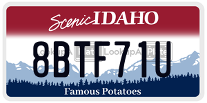 8BTF71U  license plate in ID