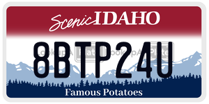 8BTP24U  license plate in ID