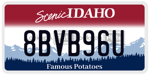 8BVB96U  license plate in ID