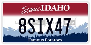 8SIX47  license plate in ID