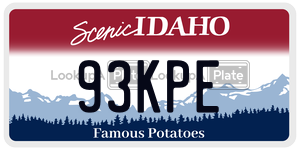 93KPE  license plate in ID