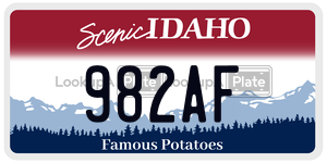 982AF  license plate in ID
