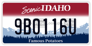 9B0116U  license plate in ID