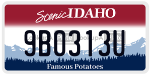 9B0313U  license plate in ID